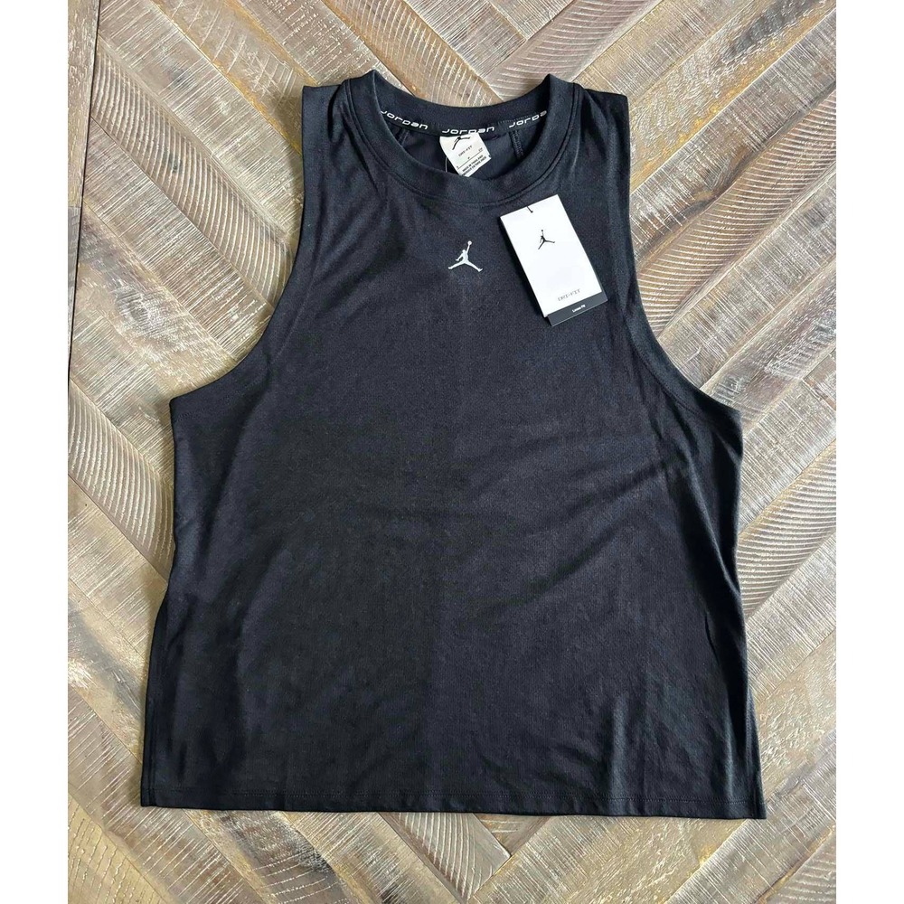 Jordan Dri-FIT Sport Womens Loose Fit Tank Top Black FB4629-010 Muscle Tee S